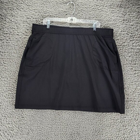 Eddie Bauer Skort Womens XL Black Active  With Pockets Skirted Shorts *GUC* - Picture 1 of 9